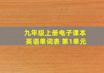 九年级上册电子课本英语单词表 第1单元